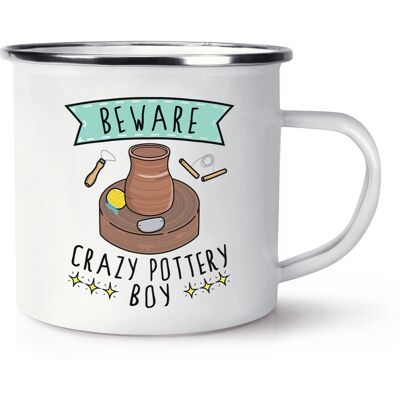 Gift Base Attention Fou Poterie Garçon Émail Tasse Drôle Blague Potier Kiln Pot - Publicité Gift Base Attention Fou Poterie Garçon Émail Tasse Drôle Blague Potier Kiln Pot - Publicité