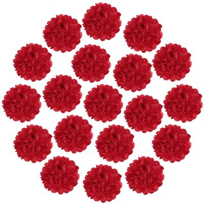 Uxcell 20 Pompons Papier 12\" Rouge Pour Anniversaires - Publicité Uxcell 20 Pompons Papier 12\" Rouge Pour Anniversaires - Publicité