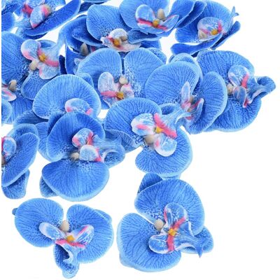 Uxcell 2.8\" 40 Pack Soie Phalaenopsis Faux Papillon Orchidée Têtes Fabrication, Bleu - Publicité Uxcell 2.8\" 40 Pack Soie Phalaenopsis Faux Papillon Orchidée Têtes Fabrication, Bleu - Publicité