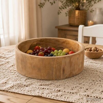 Corbeille À Fruits Jepara Marron Teck Ø 30 Cm Vidaxl - Publicité Corbeille À Fruits Jepara Marron Teck Ø 30 Cm Vidaxl - Publicité