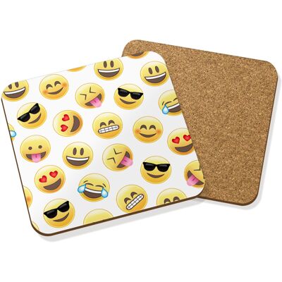 Gift Base Sous-Verres En Carton Dur Carrés Set De 4 - Visage Maladroit Drôle - Publicité Gift Base Sous-Verres En Carton Dur Carrés Set De 4 - Visage Maladroit Drôle - Publicité