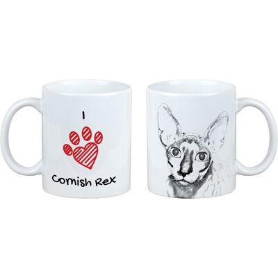 Tasse Cornish Rex Avec Chat J'Aime Art-Chien - Publicité Tasse Cornish Rex Avec Chat J'Aime Art-Chien - Publicité