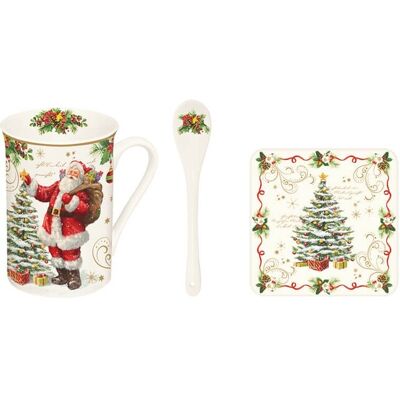 Easy Life Magie Christmas Set Tasse 300 Ml Avec Cuillère À Café Et Dessous En Po - Publicité Easy Life Magie Christmas Set Tasse 300 Ml Avec Cuillère À Café Et Dessous En Po - Publicité