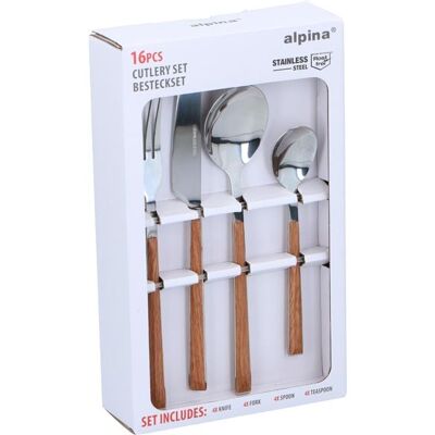 Set De Couverts Alpina 16 Pièces - Couverts En Acier Inoxydable Pour 4 Personnes - Publicité Set De Couverts Alpina 16 Pièces - Couverts En Acier Inoxydable Pour 4 Personnes - Publicité