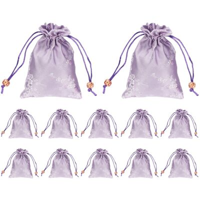 Uxcell 12pcs Pour Sac En Soie 4x5.5 Pouces Avec Cordon, Sac Cadeau Satin Brodé Violet - Publicité Uxcell 12pcs Pour Sac En Soie 4x5.5 Pouces Avec Cordon, Sac Cadeau Satin Brodé Violet - Publicité