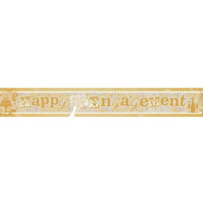Amscan Bannière Fête Mariage Engagement Or Holographique 2,7 M 9ft - Publicité Amscan Bannière Fête Mariage Engagement Or Holographique 2,7 M 9ft - Publicité
