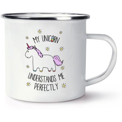 Gift Base Violet Mon Licorne Comprend Me Rétro Émail Tasse - Drôle Fou Magique - Publicité Gift Base Violet Mon Licorne Comprend Me Rétro Émail Tasse - Drôle Fou Magique - Publicité