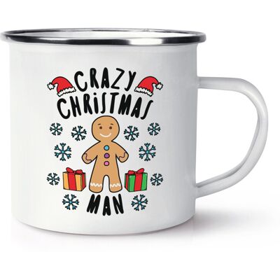 Gift Base Fou Noël Homme Flocons De Neige Rétro Émail Tasse - Drôle Blague Secret Santa - Publicité Gift Base Fou Noël Homme Flocons De Neige Rétro Émail Tasse - Drôle Blague Secret Santa - Publicité
