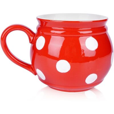 Sans Marque Mug En Céramique À Pois Rouges 950 Ml - Publicité Sans Marque Mug En Céramique À Pois Rouges 950 Ml - Publicité
