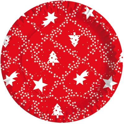Assiettes De Fruits De Noël Rouges Xmas 18 Cm 10 Pcs Carton Dopla - Fête De Noël - Publicité Assiettes De Fruits De Noël Rouges Xmas 18 Cm 10 Pcs Carton Dopla - Fête De Noël - Publicité