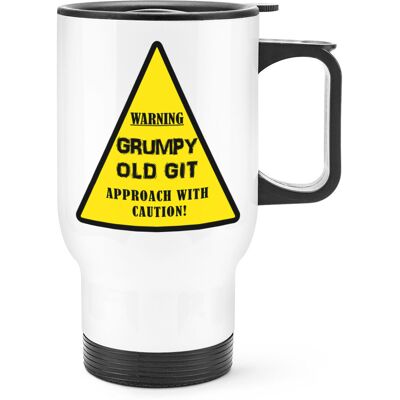 Gift Base Warning Grumpy Old Git Jaune Voyage Tasse Avec Poignée - Papa Pères Jour Drôle - Publicité Gift Base Warning Grumpy Old Git Jaune Voyage Tasse Avec Poignée - Papa Pères Jour Drôle - Publicité