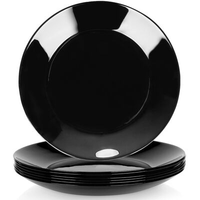 Sans Marque Assiettes À Dessert En Verre Noir 18 Cm 6 Pcs. Publicité Sans Marque Assiettes À Dessert En Verre Noir 18 Cm 6 Pcs. Publicité