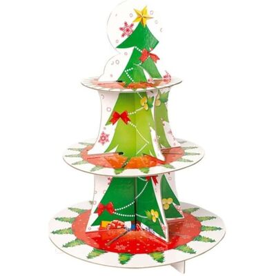 Support À Gâteaux Arbre De Noël 3 Niveaux En Carton 30x40,5 Cm - Givi - Noël - Publicité Support À Gâteaux Arbre De Noël 3 Niveaux En Carton 30x40,5 Cm - Givi - Noël - Publicité