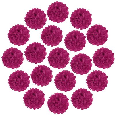 Uxcell 20 Pompons En Papier Pour Anniversaire, Fleurs En Papier De Soie 8\", Rouge Rose - Publicité Uxcell 20 Pompons En Papier Pour Anniversaire, Fleurs En Papier De Soie 8\", Rouge Rose - Publicité