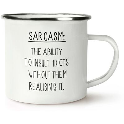 Gift Base Sarcasme La Capacité D'Insulter Les Idiots Tasse En Émail Rétro - Citation Drôle - Publicité Gift Base Sarcasme La Capacité D'Insulter Les Idiots Tasse En Émail Rétro - Citation Drôle - Publicité