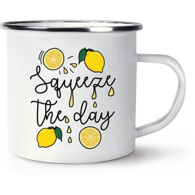Gift Base Squeeze The Day Tasse En Émail Citron Drôle Saisir Amour Été Citation Inspirante - Publicité Gift Base Squeeze The Day Tasse En Émail Citron Drôle Saisir Amour Été Citation Inspirante - Publicité