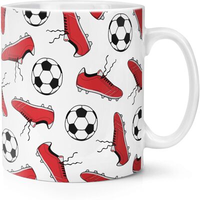 Gift Base Bottes De Football À Motif Rouge Tasse Mug De 10oz - Ballon De Soccer Drôle - Publicité Gift Base Bottes De Football À Motif Rouge Tasse Mug De 10oz - Ballon De Soccer Drôle - Publicité