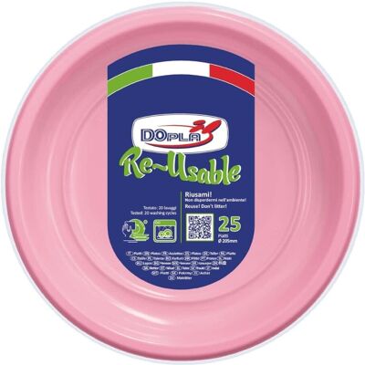 Vaisselle Fonds Réutilisables Rose 20,5 Cm 25 Pièces Plastique - Dopla - Fête - Publicité Vaisselle Fonds Réutilisables Rose 20,5 Cm 25 Pièces Plastique - Dopla - Fête - Publicité