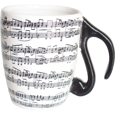 Gadget Master Mug Décor Partition De Musique Avec Une Anse En Forme De Note De Musique - Publicité Gadget Master Mug Décor Partition De Musique Avec Une Anse En Forme De Note De Musique - Publicité