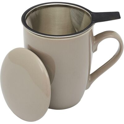Sans Marque Mug Mira Beige Avec Infuseur Et Couvercle En Grès - Publicité Sans Marque Mug Mira Beige Avec Infuseur Et Couvercle En Grès - Publicité