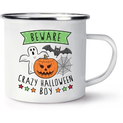 Gift Base Attention Fou Halloween Garçon Émail Tasse Effrayant Fantôme Potiron Fils Drôle - Publicité Gift Base Attention Fou Halloween Garçon Émail Tasse Effrayant Fantôme Potiron Fils Drôle - Publicité