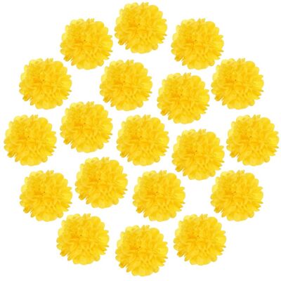 Uxcell 20pcs Fleurs En Papier 14\\\" Pour Anniversaires Jaunes Pompons En Tissu - Publicité Uxcell 20pcs Fleurs En Papier 14\\\" Pour Anniversaires Jaunes Pompons En Tissu - Publicité