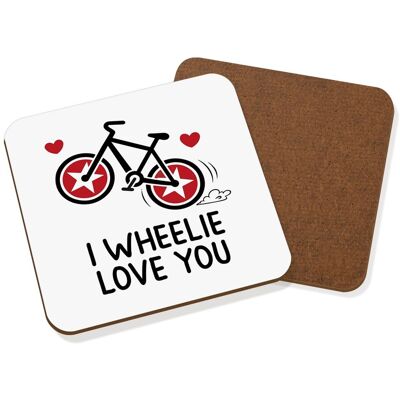 Gift Base Set De Sous-Verres En Bois Hardboard 9x9cm Cadeau Base I Wheelie Love You - Publicité Gift Base Set De Sous-Verres En Bois Hardboard 9x9cm Cadeau Base I Wheelie Love You - Publicité