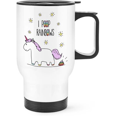 Gift Base Violet Licorne I Poop Arcs En Ciel Voyage Tasse Avec Anse - Drôle Flasque - Publicité Gift Base Violet Licorne I Poop Arcs En Ciel Voyage Tasse Avec Anse - Drôle Flasque - Publicité
