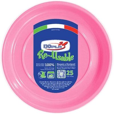 Assiettes À Dessert Réutilisables Rose 17 Cm 25 Pièces Plastique - Dopla - Fête - Publicité Assiettes À Dessert Réutilisables Rose 17 Cm 25 Pièces Plastique - Dopla - Fête - Publicité