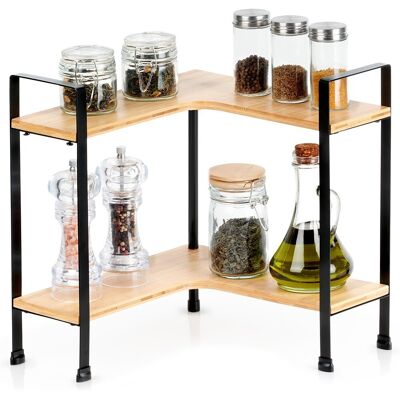 Sans Marque Étagère D'Angle De Cuisine En Bois, 2 Niveaux, 29,5 X 29,5 X 33,5 Cm - Publicité Sans Marque Étagère D'Angle De Cuisine En Bois, 2 Niveaux, 29,5 X 29,5 X 33,5 Cm - Publicité