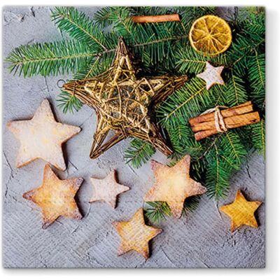 Paw Serviettes De Table Noël Étoiles Papier Cellulose 3 - Ply 33x33 Cm Gris Fêtes - Publicité Paw Serviettes De Table Noël Étoiles Papier Cellulose 3 - Ply 33x33 Cm Gris Fêtes - Publicité