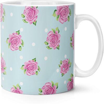 Gift Base Mug Tasse À Pois Roses Roses 10oz - Fleurs - Publicité Gift Base Mug Tasse À Pois Roses Roses 10oz - Fleurs - Publicité