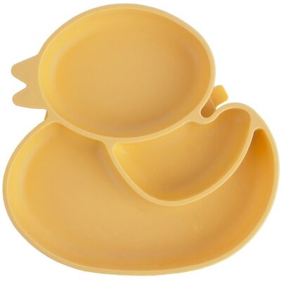 Sans Marque Assiette En Silicone Pour Enfant, Compartimentée, Canard Jaune, 19,5x19 Cm - Publicité Sans Marque Assiette En Silicone Pour Enfant, Compartimentée, Canard Jaune, 19,5x19 Cm - Publicité