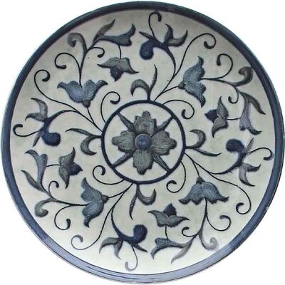 Assiette Plate Coupe Bleue Rustique Chic 26 Cm Porcelaine - Tognana - Publicité Assiette Plate Coupe Bleue Rustique Chic 26 Cm Porcelaine - Tognana - Publicité