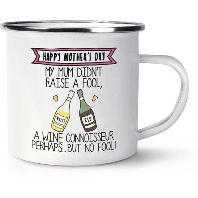 Gift Base Mug En Émail Pour Amateur De Vin Joyeuse Fête Des Mères Rouge Blanc Maman Ivre - Publicité Gift Base Mug En Émail Pour Amateur De Vin Joyeuse Fête Des Mères Rouge Blanc Maman Ivre - Publicité