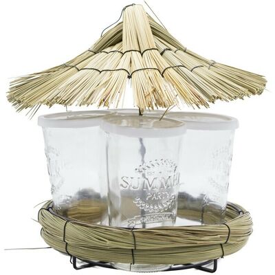 Media Wave Store ® Ensemble De 4 Verres À Cocktail En Verre Avec Paille Plateau Vintage Paille - Publicité Media Wave Store ® Ensemble De 4 Verres À Cocktail En Verre Avec Paille Plateau Vintage Paille - Publicité