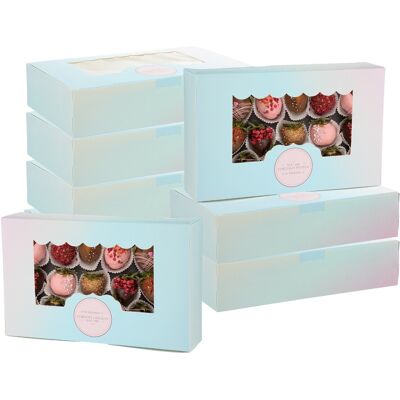 Uxcell Boîtes Pâtisserie Dégradé Bleu Rose 8,5 X 5,3 X 2\", Lot De 30 Pour - Publicité Uxcell Boîtes Pâtisserie Dégradé Bleu Rose 8,5 X 5,3 X 2\", Lot De 30 Pour - Publicité