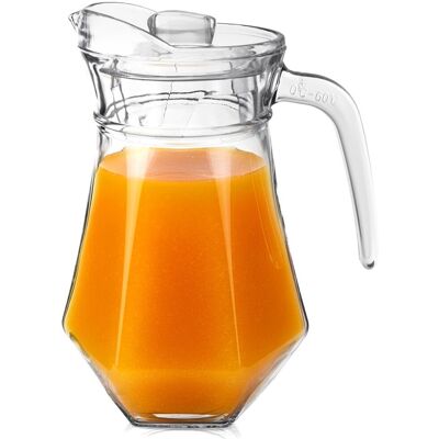Artemis Carafe En Verre Pour Boissons (Eau, Jus, Limonade), Avec Couvercle, 1,2 L - Publicité Artemis Carafe En Verre Pour Boissons (Eau, Jus, Limonade), Avec Couvercle, 1,2 L - Publicité