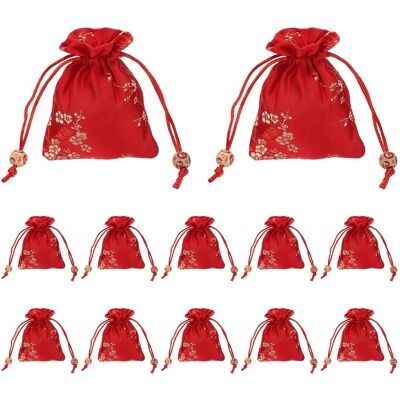 Uxcell Pour 12pcs Sacs En Soie 3x4 Pouces Brodés Satin Cadeau Rouge - Publicité Uxcell Pour 12pcs Sacs En Soie 3x4 Pouces Brodés Satin Cadeau Rouge - Publicité