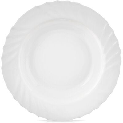 Sans Marque Assiette Creuse En Verre, Blanche, Luna, 22,5 Cm, 350 Ml - Publicité Sans Marque Assiette Creuse En Verre, Blanche, Luna, 22,5 Cm, 350 Ml - Publicité