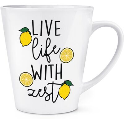 Gift Base Live Life Avec Zest Citron 341ml Latte Tasse Drôle Blague Inspirant Citation - Publicité Gift Base Live Life Avec Zest Citron 341ml Latte Tasse Drôle Blague Inspirant Citation - Publicité