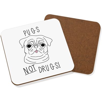 Gift Base Pugs Pas De Drogues Sous-Verre Tapis À Boissons - Chien Chiot Drôle - Publicité Gift Base Pugs Pas De Drogues Sous-Verre Tapis À Boissons - Chien Chiot Drôle - Publicité