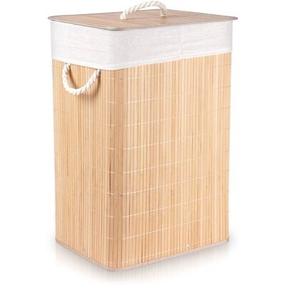 Sans Marque Panier À Linge En Bambou Beige 70 L - Publicité Sans Marque Panier À Linge En Bambou Beige 70 L - Publicité