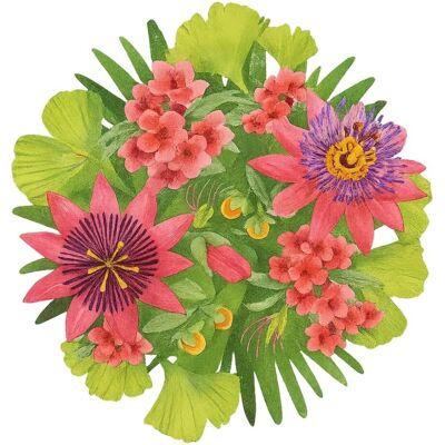 Sous-Plateaux Découpés Passion Flowers Verts En Carton 35cm 4pz - Givi - Fêtes - Publicité Sous-Plateaux Découpés Passion Flowers Verts En Carton 35cm 4pz - Givi - Fêtes - Publicité