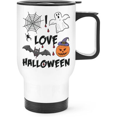 Gift Base I Love Halloween Voyage Tasse Avec Anse Effrayant Fantôme Potiron Blague Drôle - Publicité Gift Base I Love Halloween Voyage Tasse Avec Anse Effrayant Fantôme Potiron Blague Drôle - Publicité
