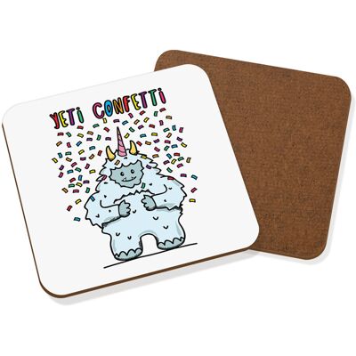 Gift Base Dessous De Verre Yeti Confetti En Bois Animaux Drôles Carré 9x9cm - Publicité Gift Base Dessous De Verre Yeti Confetti En Bois Animaux Drôles Carré 9x9cm - Publicité