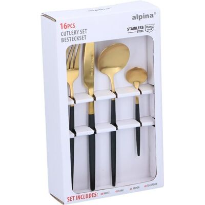 Set De Couverts Alpina 16 Pièces - Couverts En Acier Inoxydable Pour 4 Personnes - Publicité Set De Couverts Alpina 16 Pièces - Couverts En Acier Inoxydable Pour 4 Personnes - Publicité