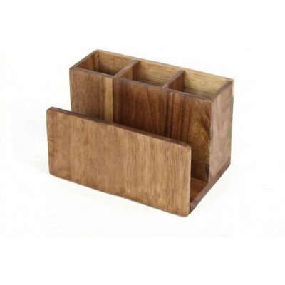 Cheffinger Range-Couverts, Porte-Serviettes Bambou Naturel 4 Compartiments Pour Cuisine, - Publicité Cheffinger Range-Couverts, Porte-Serviettes Bambou Naturel 4 Compartiments Pour Cuisine, - Publicité