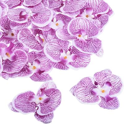 Uxcell 3.9\" 20 Pack Soie Phalaenopsis Faux Papillon Orchidée Têtes Fabrication, Violet - Publicité Uxcell 3.9\" 20 Pack Soie Phalaenopsis Faux Papillon Orchidée Têtes Fabrication, Violet - Publicité