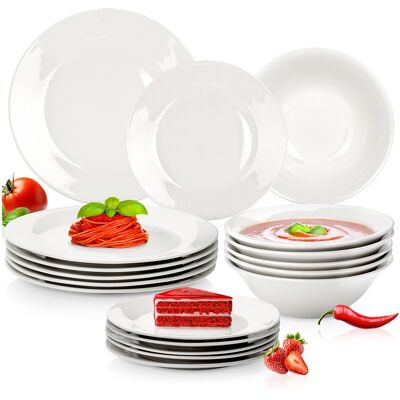 Artemis Service De Table 18 Pièces : Assiettes Plates, Creuses Et À Dessert. Publicité Artemis Service De Table 18 Pièces : Assiettes Plates, Creuses Et À Dessert. Publicité